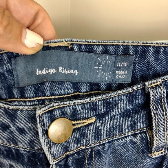 Indigo Rising high waisted ripped straight leg distressed denim jeans size 11 12 - Picture 4 of 6